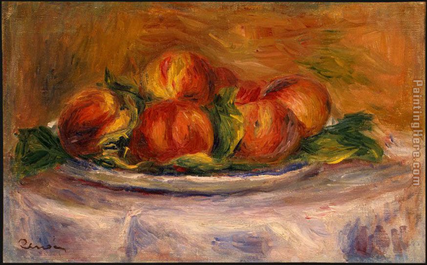 Peaches on a Plate painting - Pierre Auguste Renoir Peaches on a Plate art painting